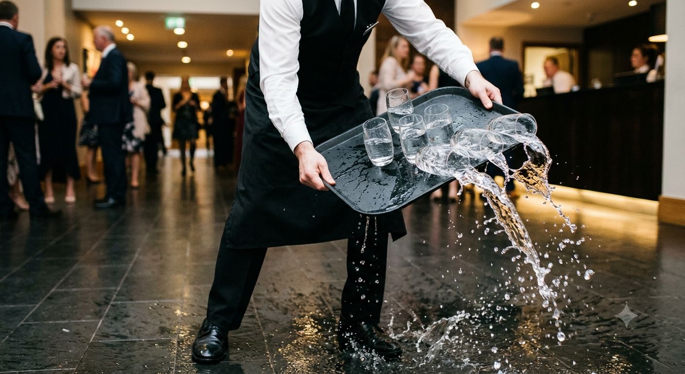 Spilling water