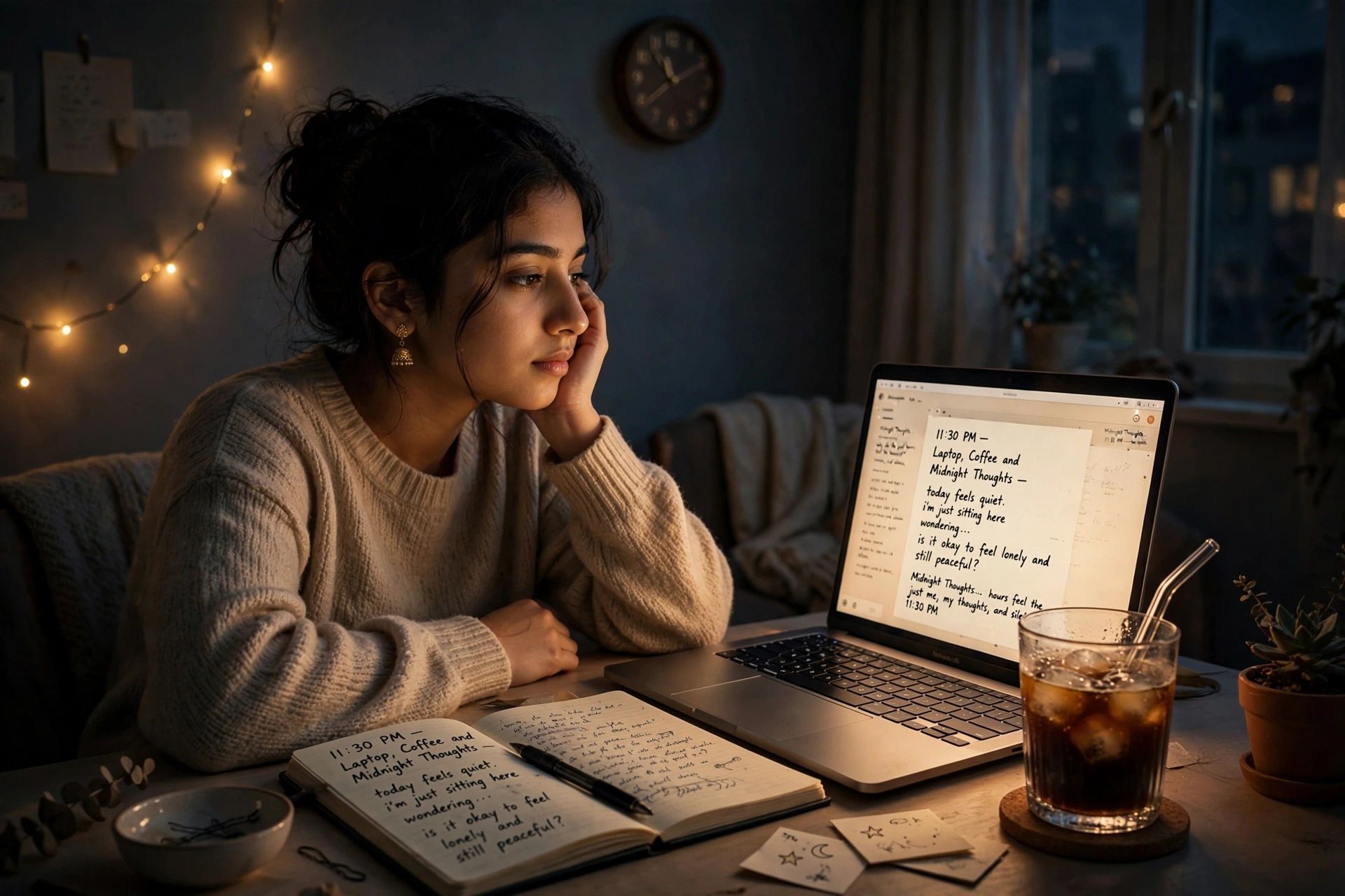 Laptop, Coffee and Midnight Thoughts