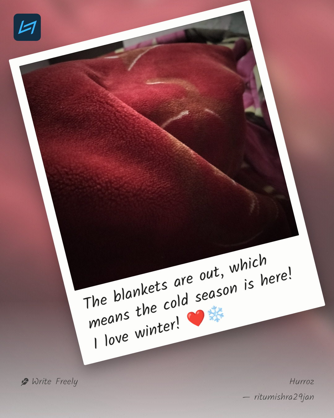 The blankets are out, which means the cold season is here! I love winter! ❤️❄️
