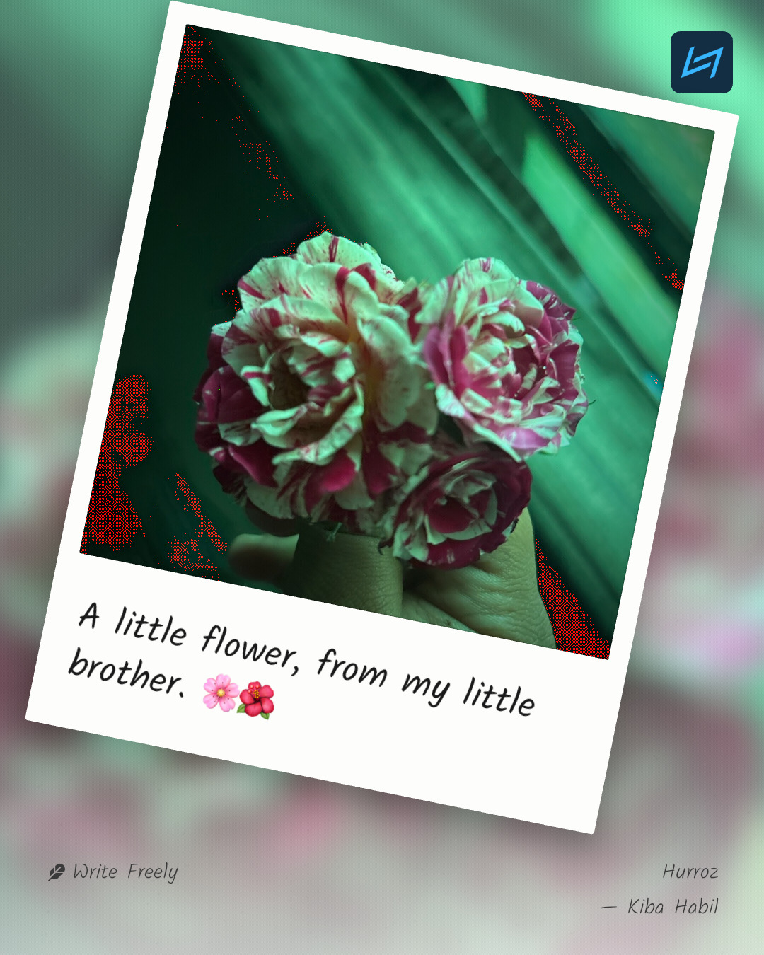 A little flower, from my little brother. 🌸🌺
