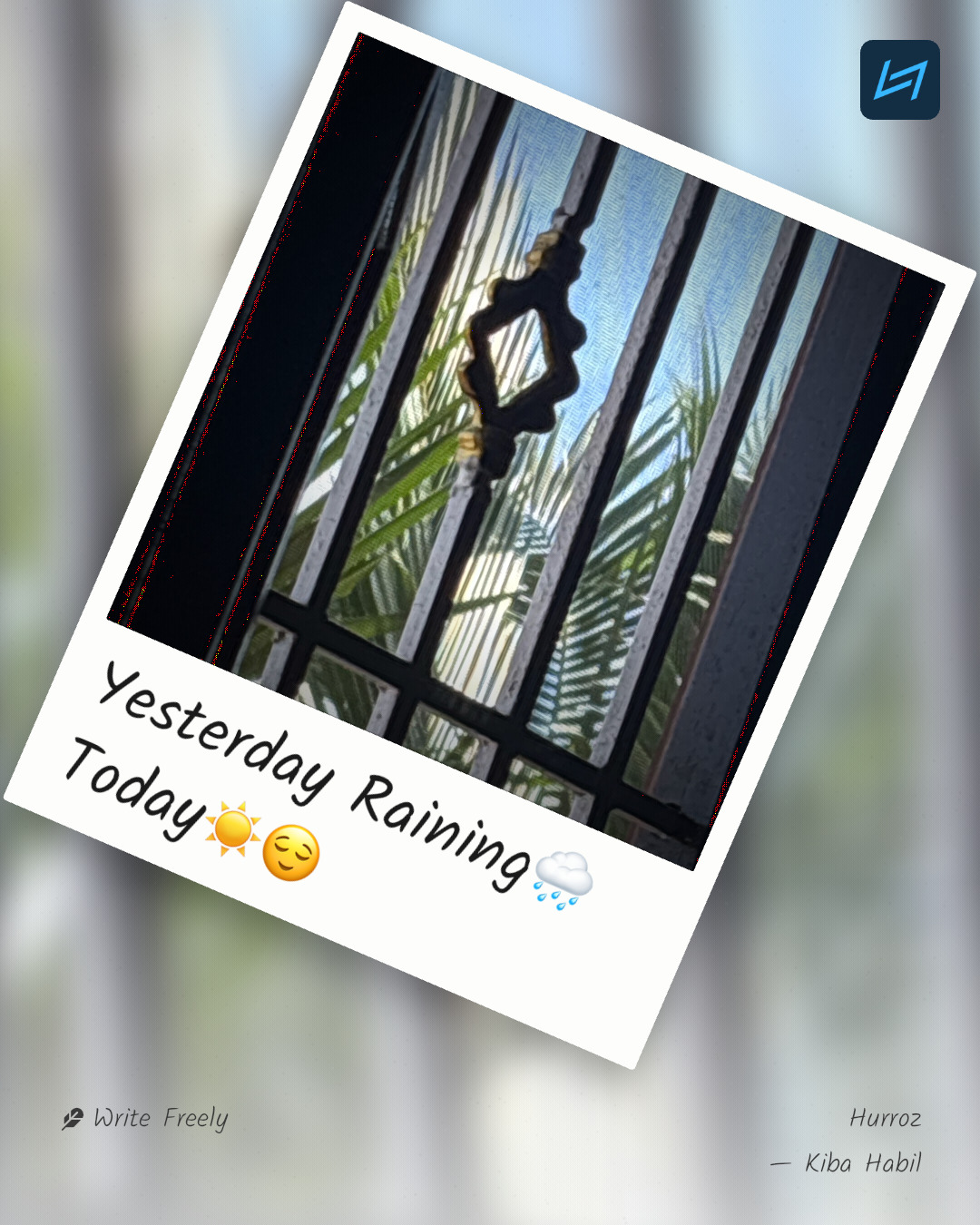 Yesterday Raining🌧️ Today☀️😌
