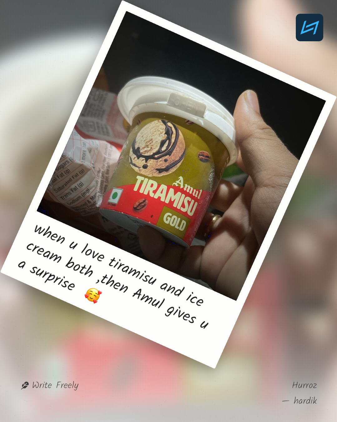 when u love tiramisu and ice cream both ,then Amul gives u a surprise 🥰