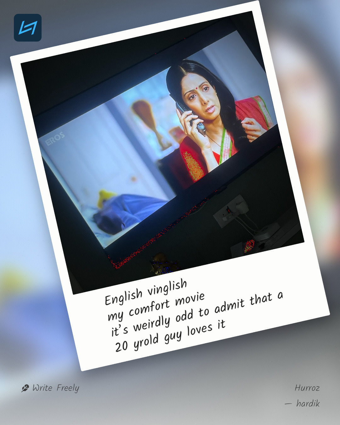 English vinglish my comfort movie it’s weirdly odd to admit that a 20 yrold guy loves it