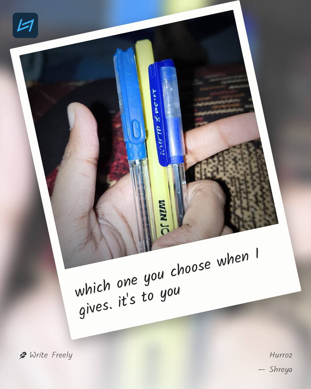 which one you choose when I gives. it's to you