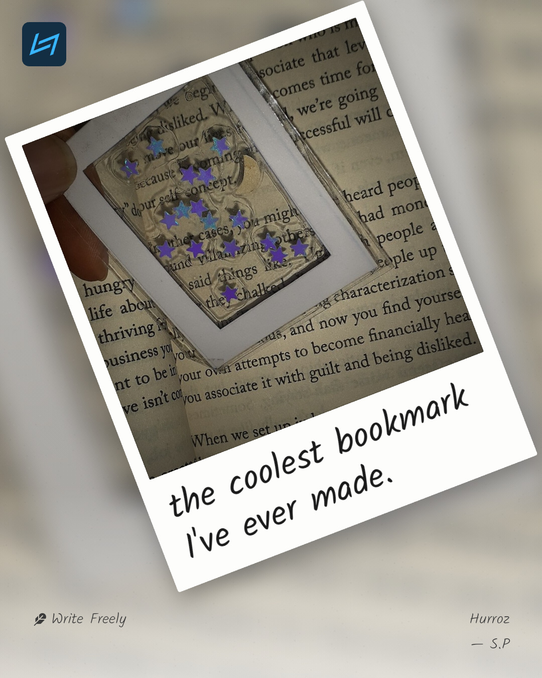 the coolest bookmark I've ever made.