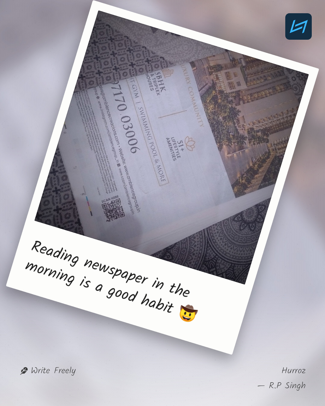 Reading newspaper in the morning is a good habit 🤠