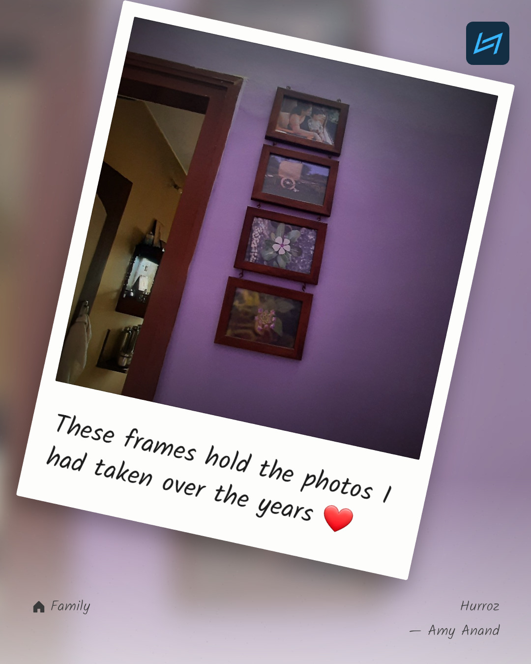 These frames hold the photos I had taken over the years ❤️