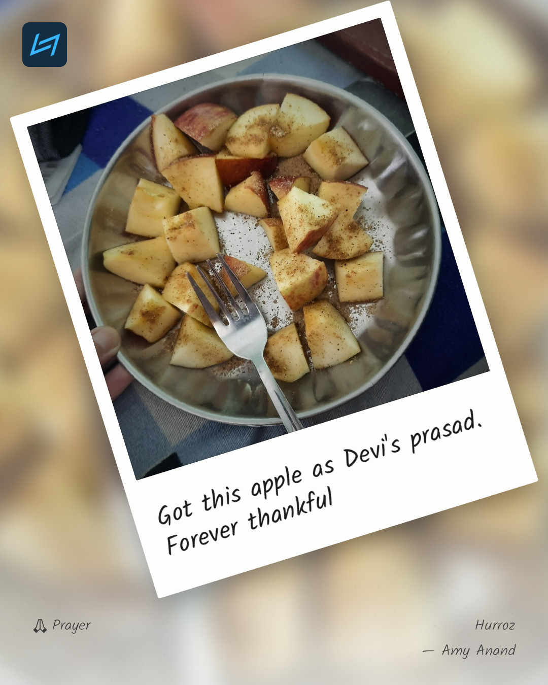 Got this apple as Devi's prasad. Forever thankful