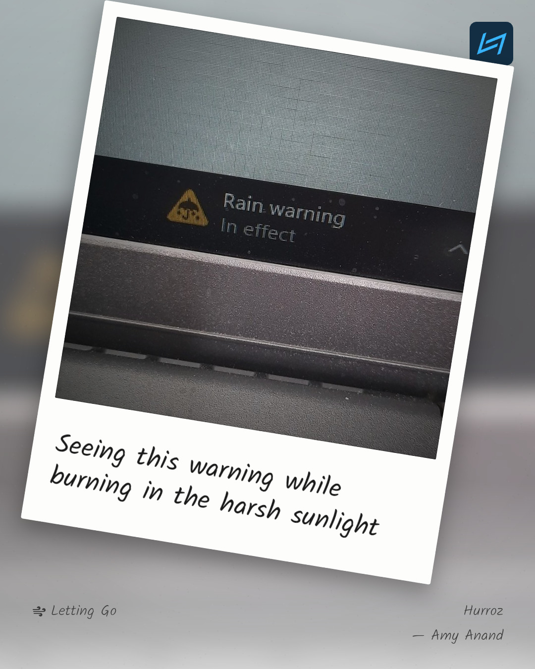 Seeing this warning while burning in the harsh sunlight