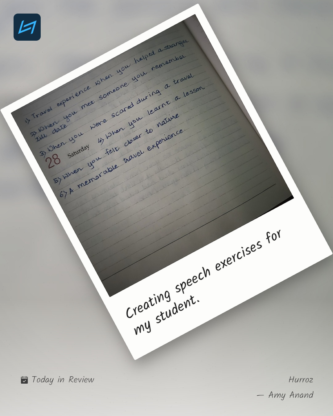 Creating speech exercises for my student.