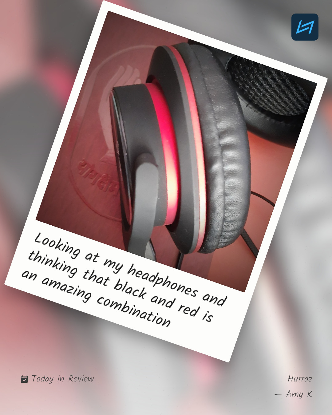 Looking at my headphones and thinking that black and red is an amazing combination