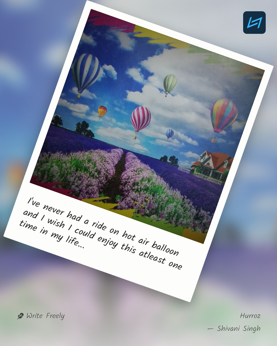 I've never had a ride on hot air balloon and I wish I could enjoy this atleast one time in my life...