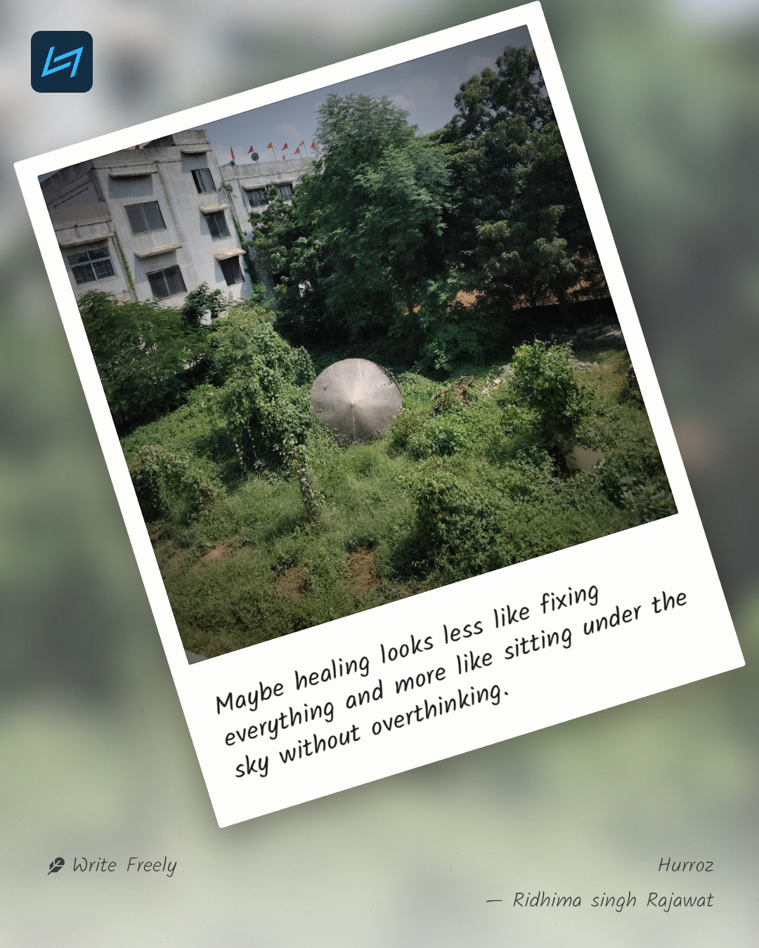Maybe healing looks less like fixing everything and more like sitting under the sky without overthinking.