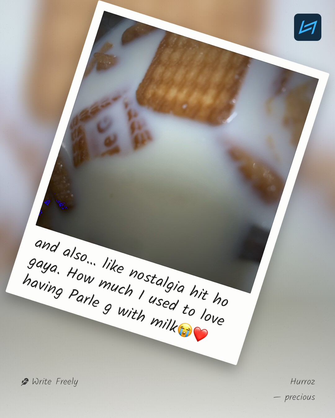 and also… like nostalgia hit ho gaya. How much I used to love having Parle g with milk😭❤️
