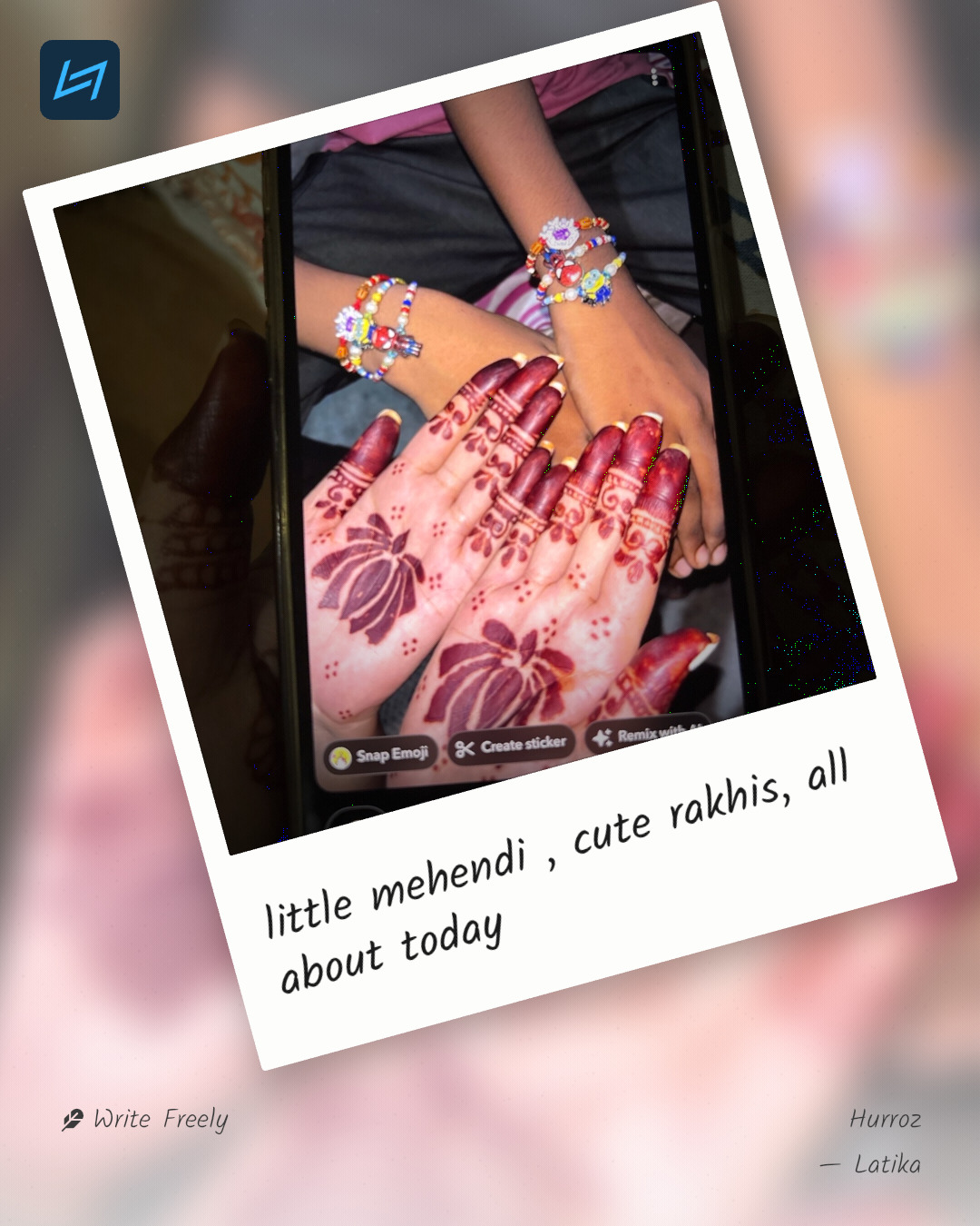 little mehendi , cute rakhis, all about today