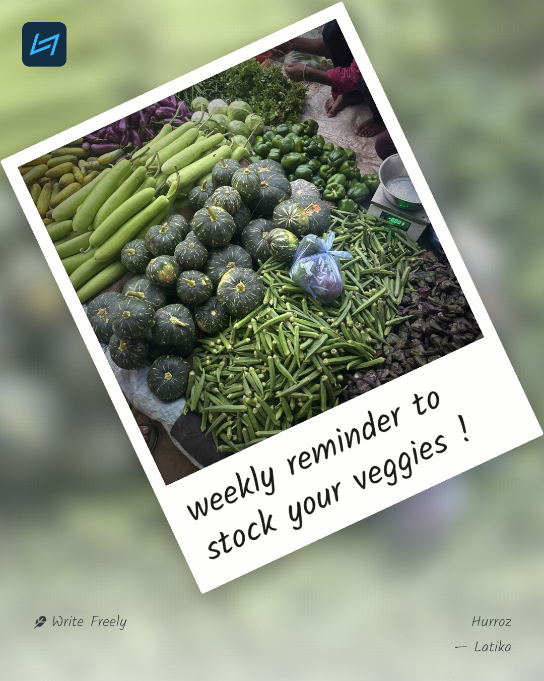 weekly reminder to stock your veggies !