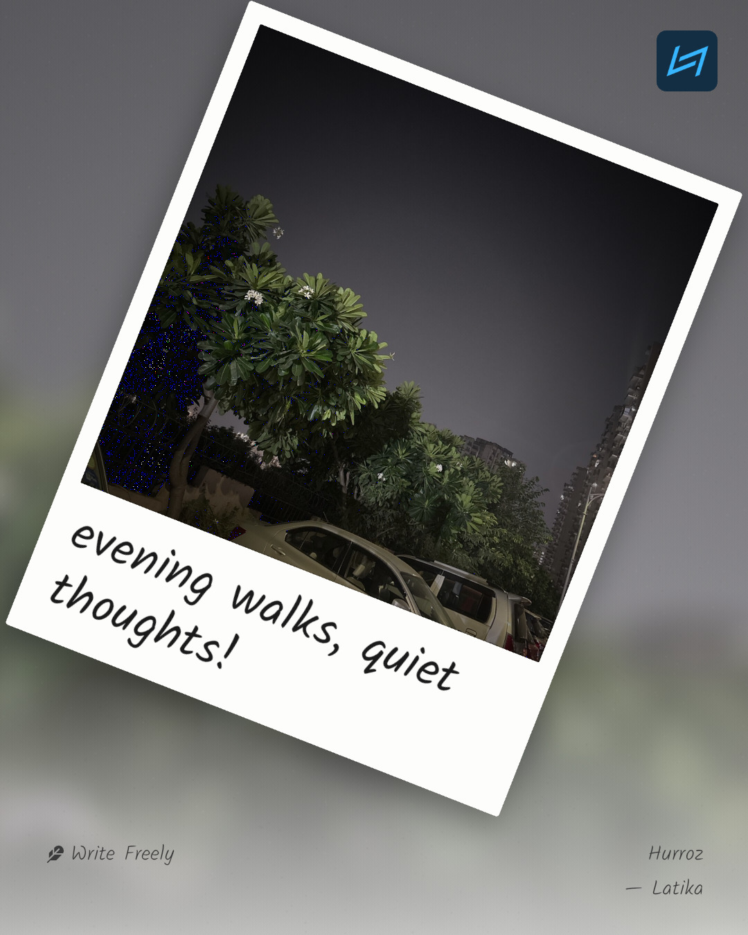 evening walks, quiet thoughts!
