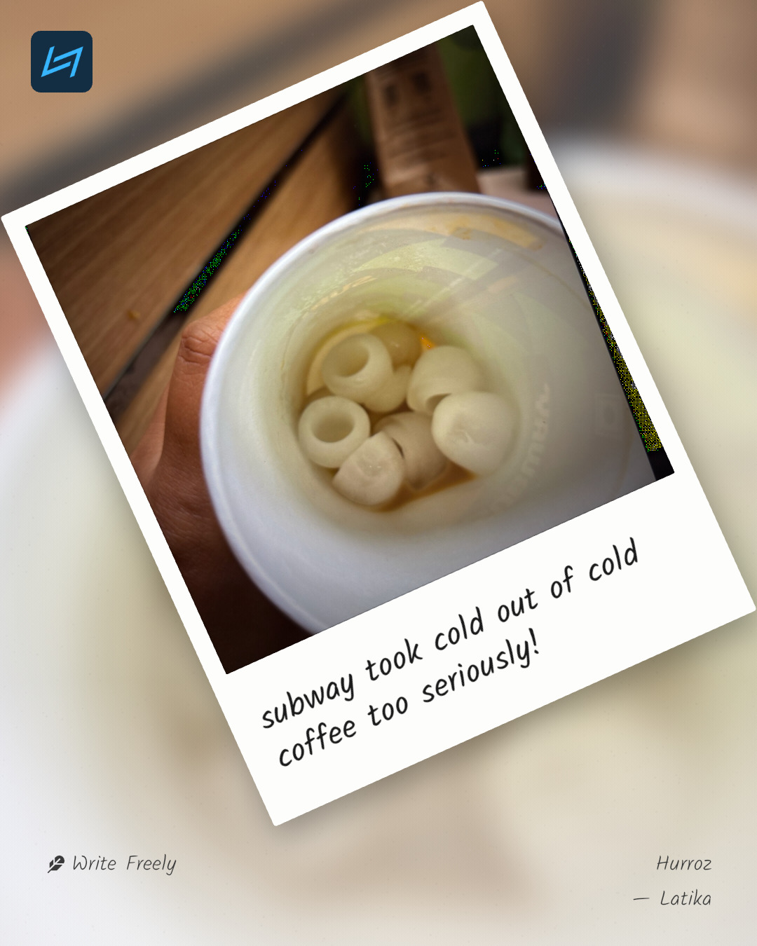 subway took cold out of cold coffee too seriously!