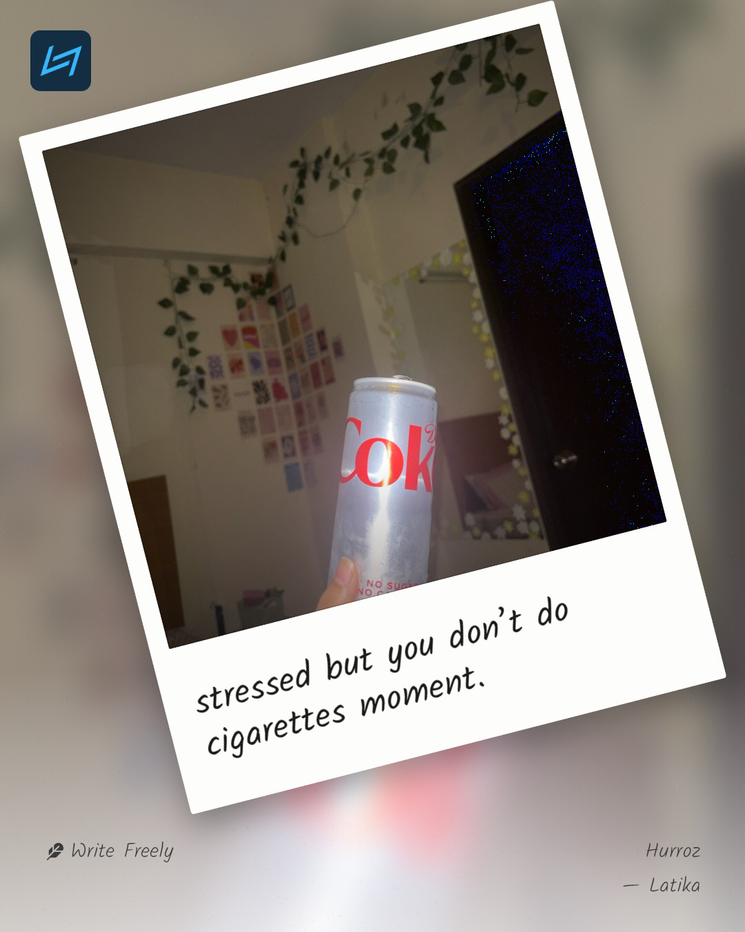 stressed but you don’t do cigarettes moment.
