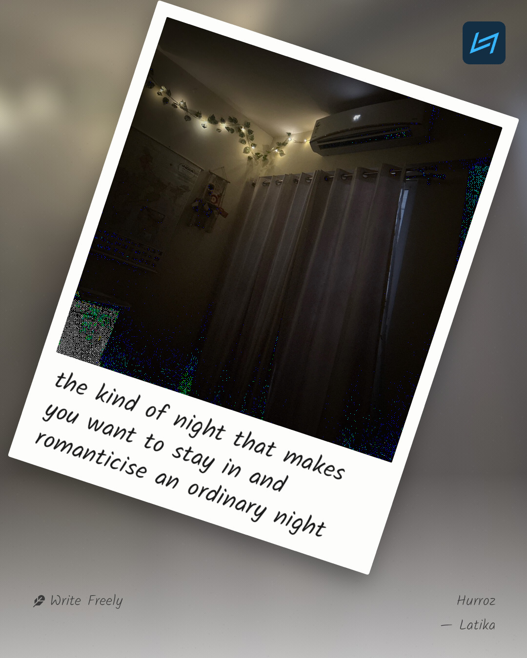 the kind of night that makes you want to stay in and romanticise an ordinary night