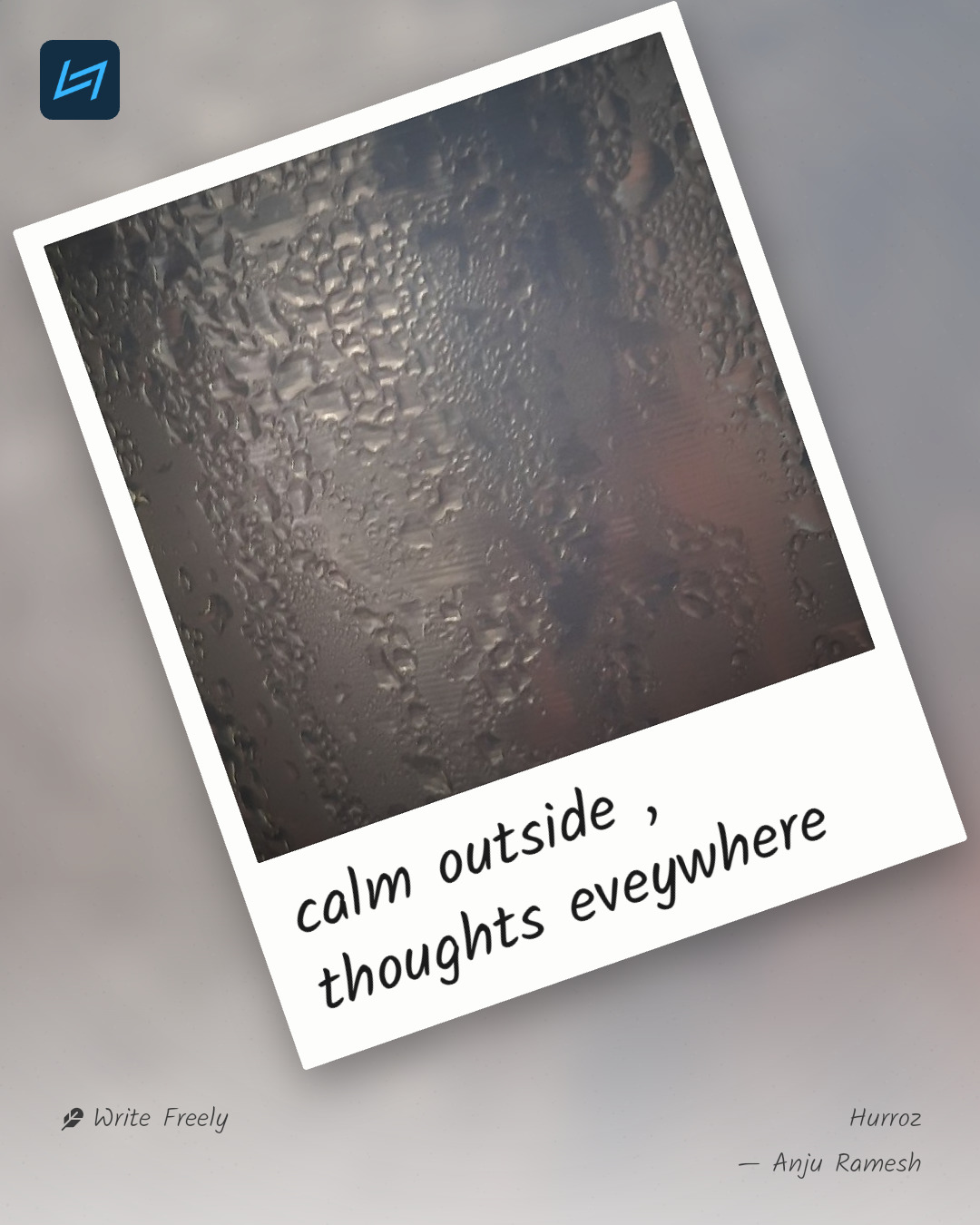 calm outside , thoughts eveywhere