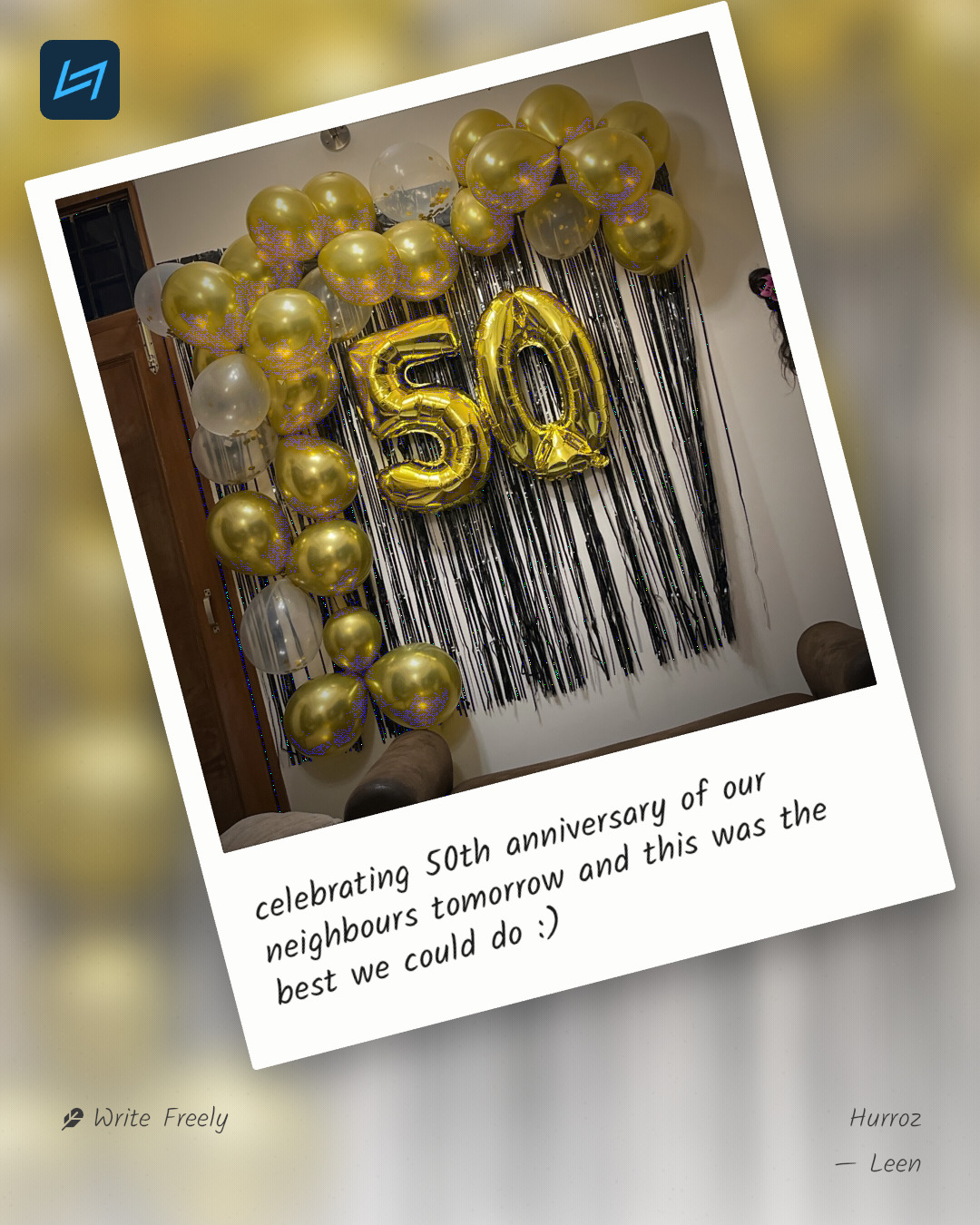 celebrating 50th anniversary of our neighbours tomorrow and this was the best we could do :)