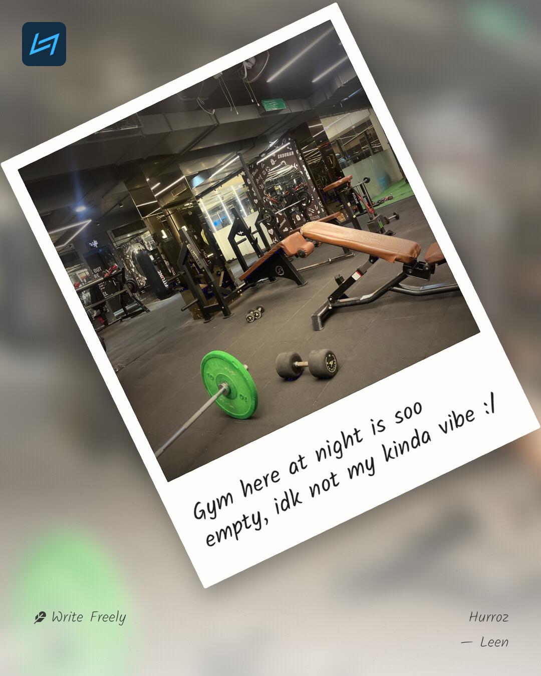 Gym here at night is soo empty, idk not my kinda vibe :/