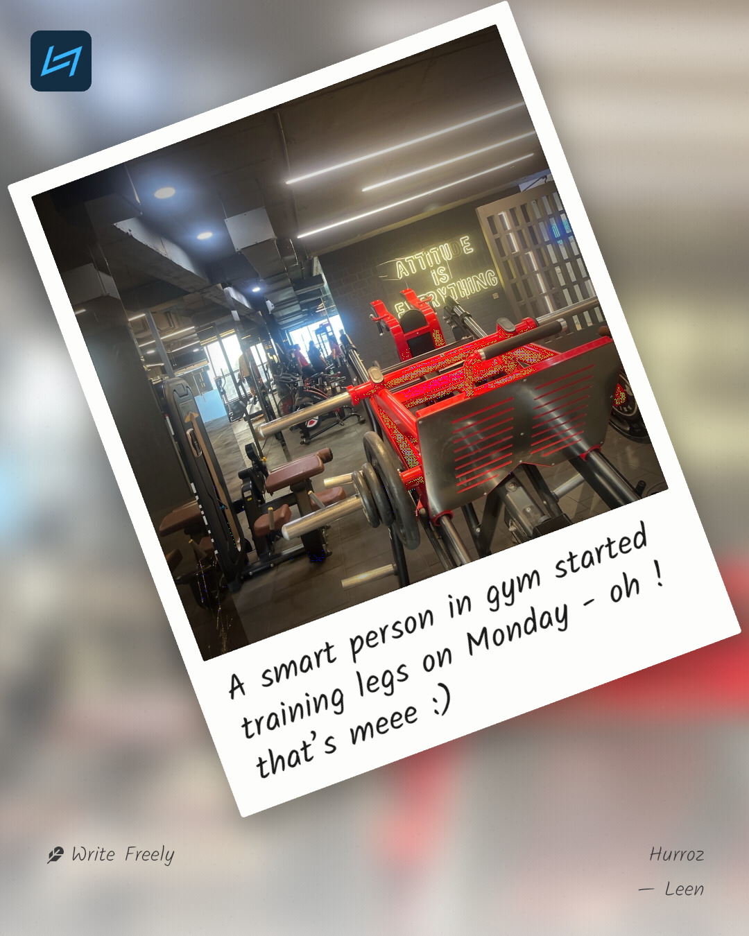A smart person in gym started training legs on Monday - oh ! that’s meee :)