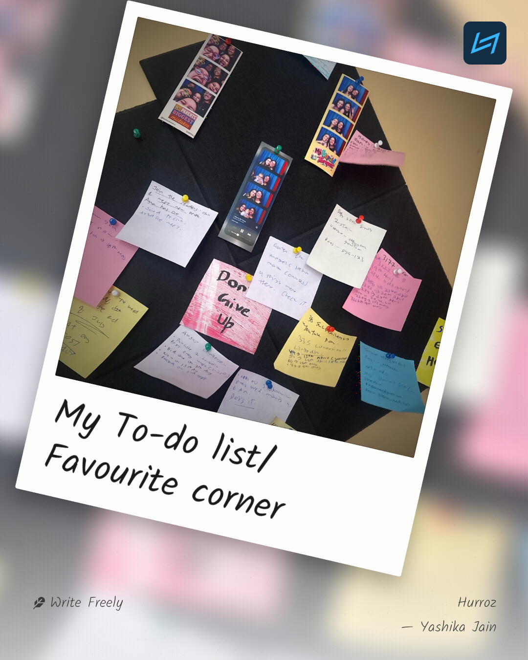 My To-do list/ Favourite corner
