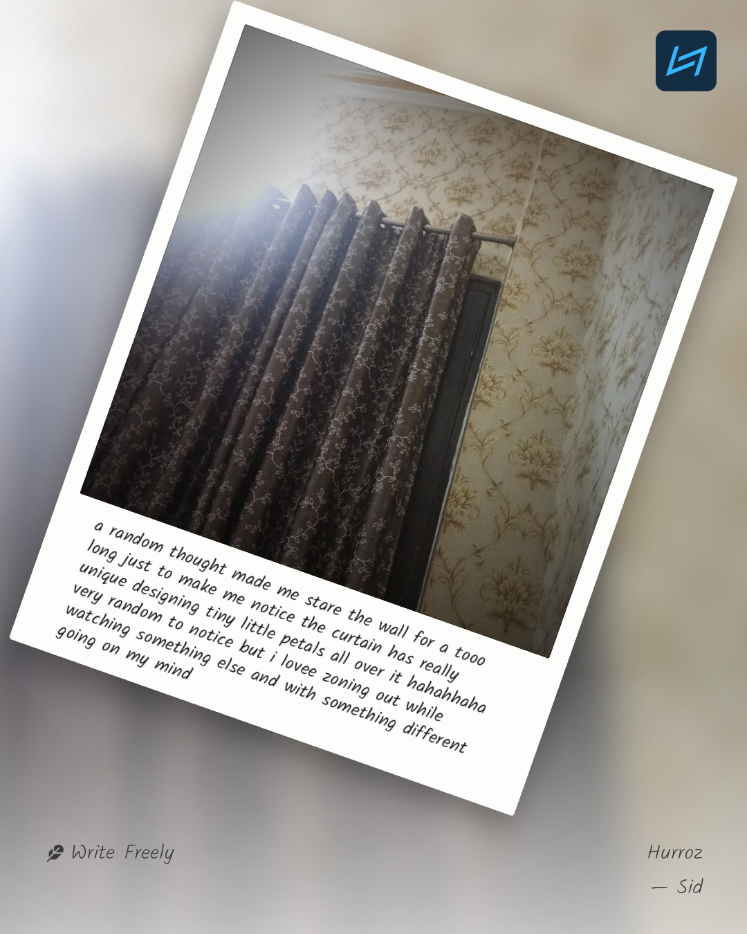 a random thought made me stare the wall for a tooo long just to make me notice the curtain has really unique designing tiny little petals all over it hahahhaha very random to notice but i lovee zoning out while watching something else and with something different going on my mind