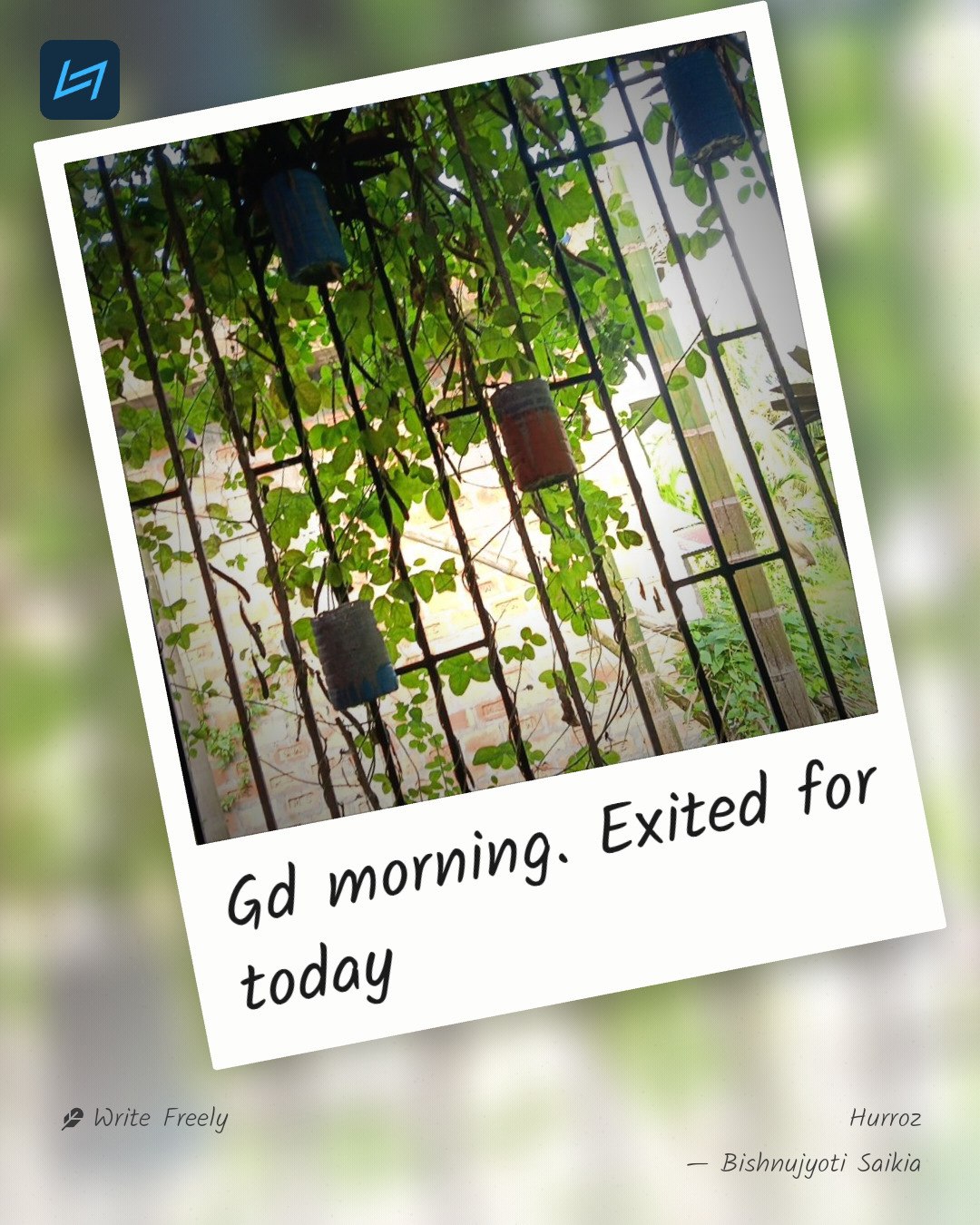 Gd morning. Exited for today