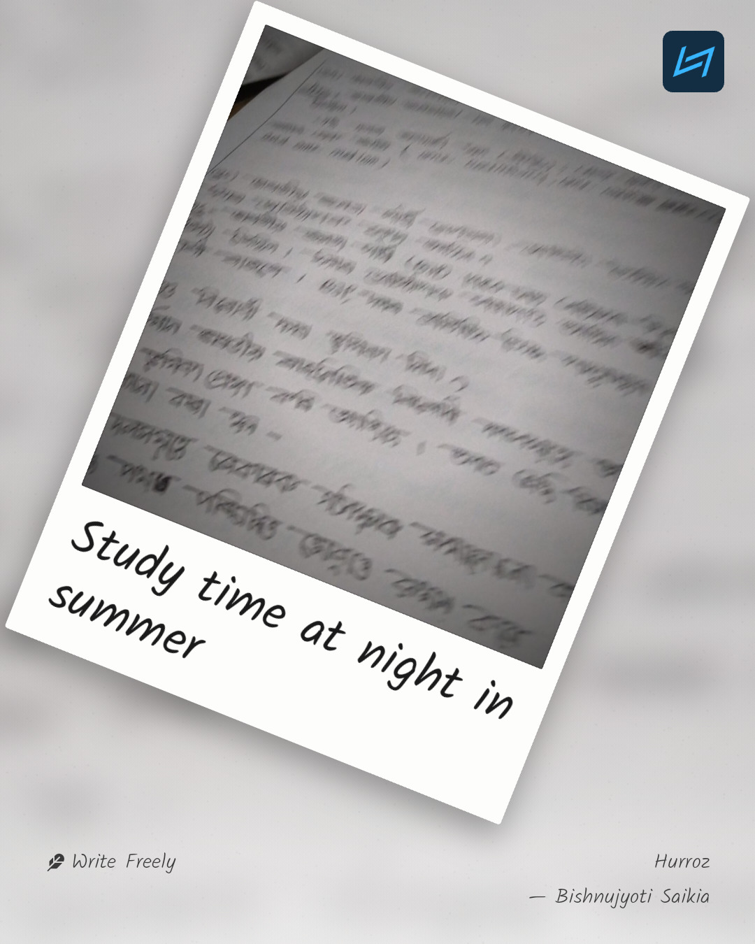 Study time at night in summer