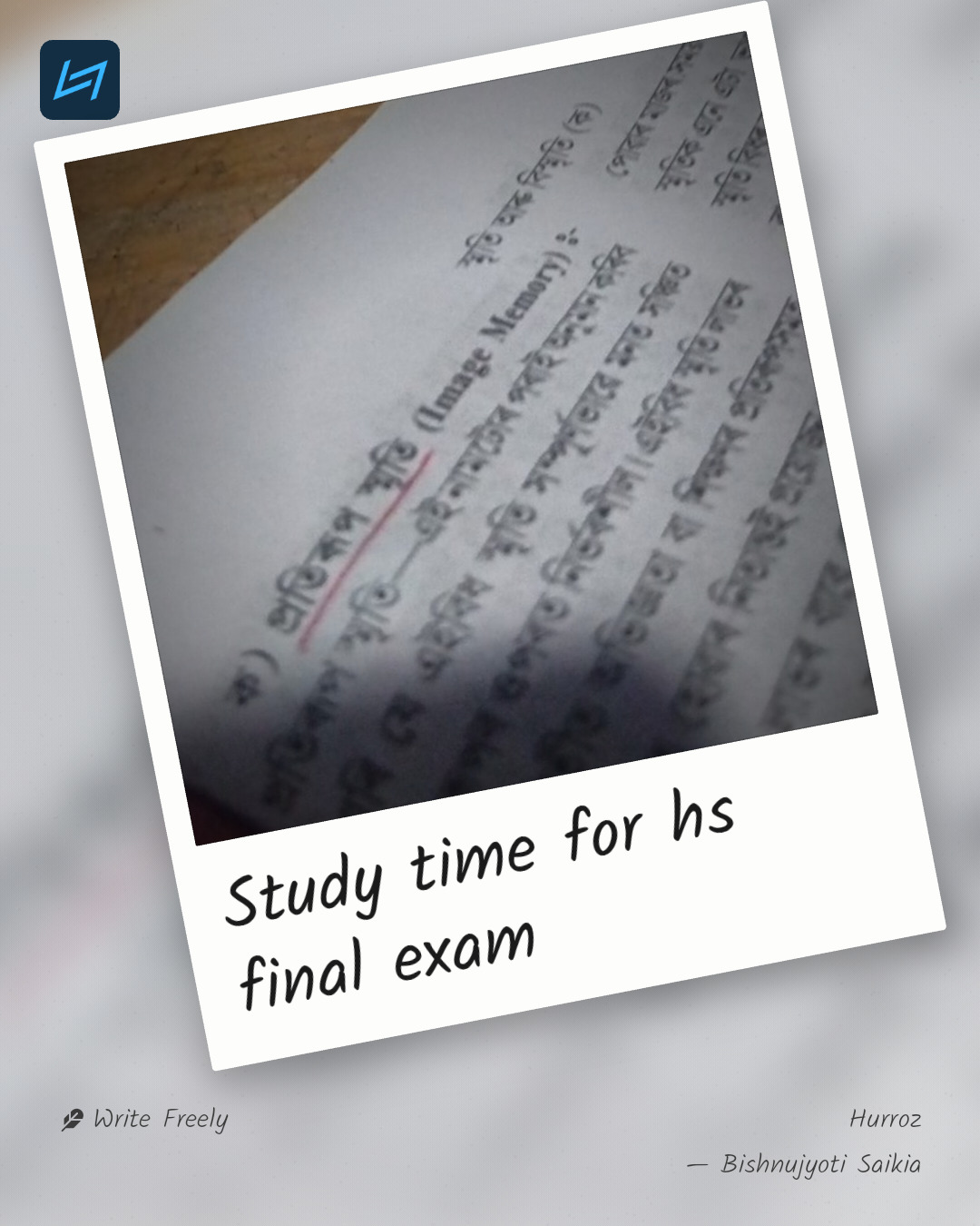 Study time for hs final exam