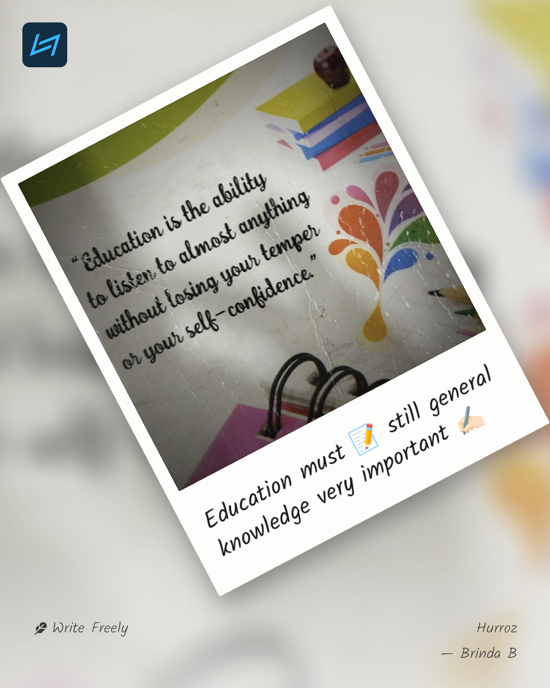 Education must 📝 still general knowledge very important ✍🏻
