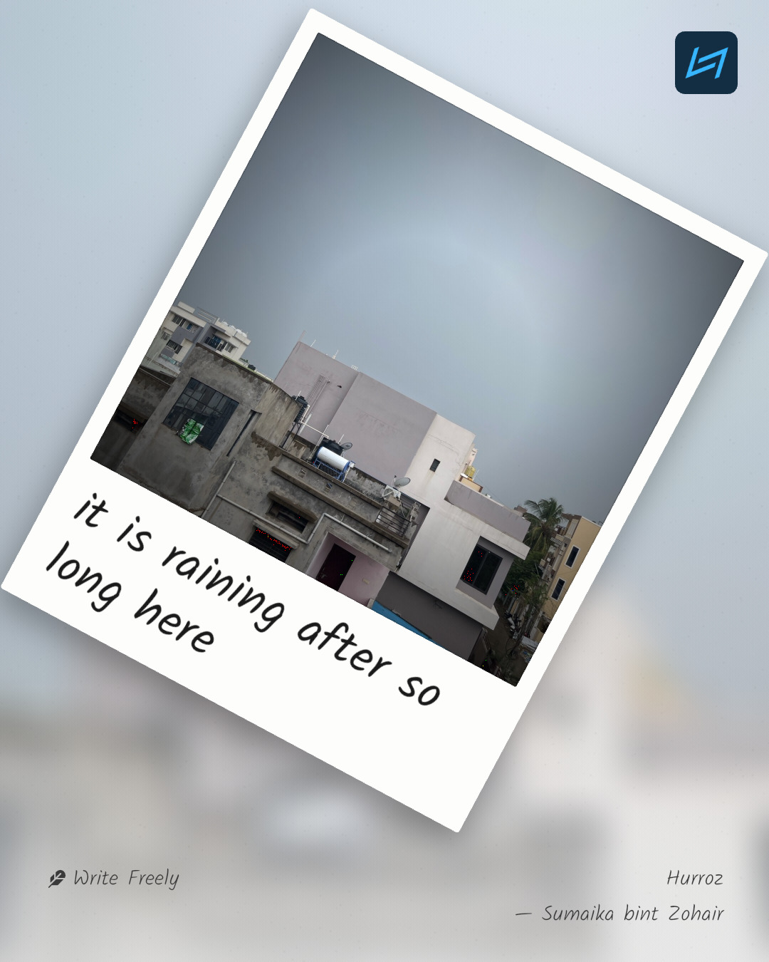 it is raining after so long here