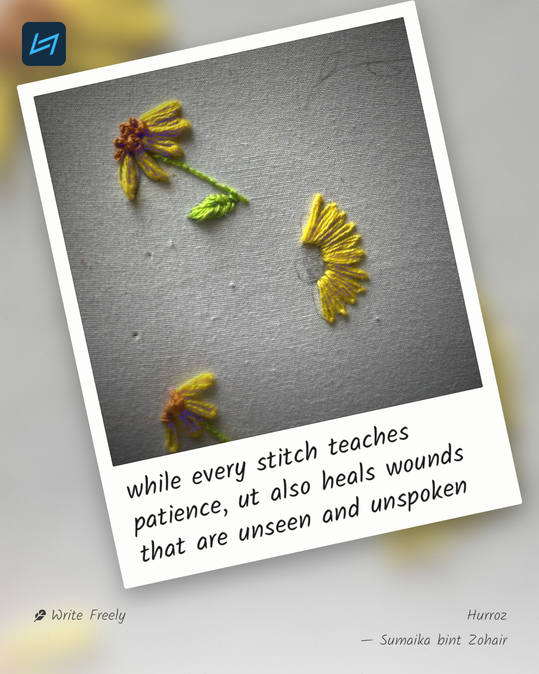 while every stitch teaches patience, ut also heals wounds that are unseen and unspoken