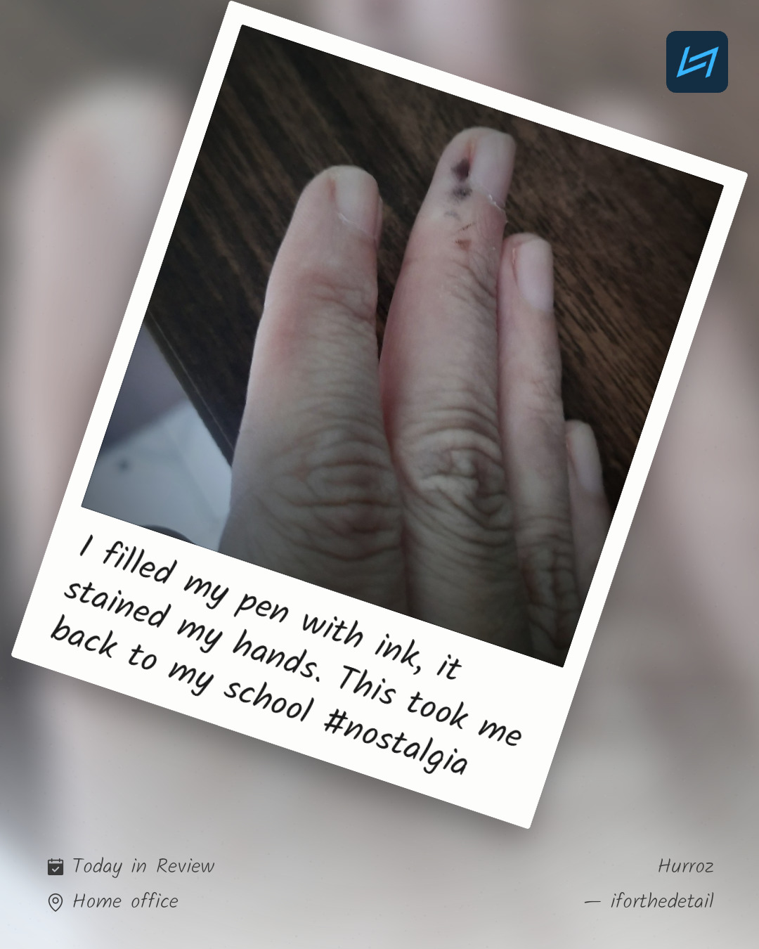 I filled my pen with ink, it stained my hands. This took me back to my school #nostalgia