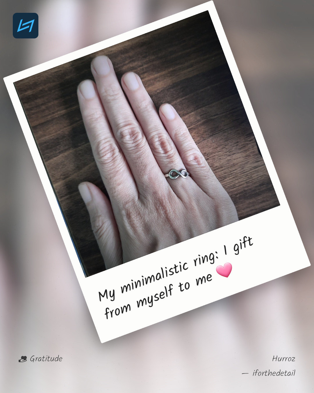 My minimalistic ring: I gift from myself to me 🩷