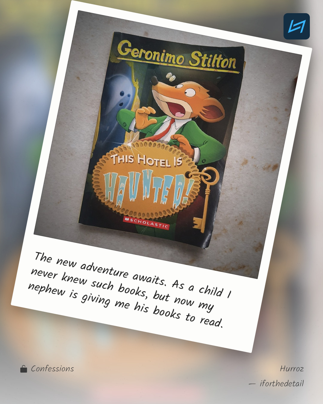 The new adventure awaits. As a child I never knew such books, but now my nephew is giving me his books to read.