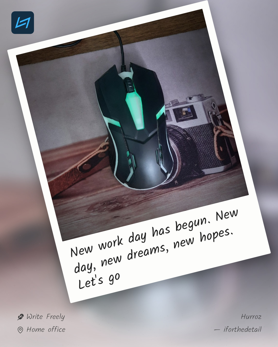 New work day has begun. New day, new dreams, new hopes. Let's go