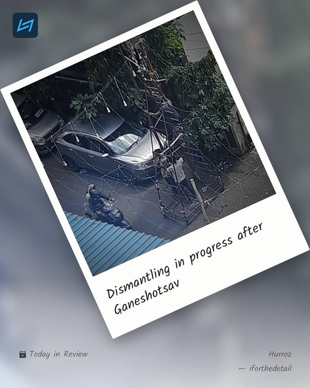 Dismantling in progress after Ganeshotsav