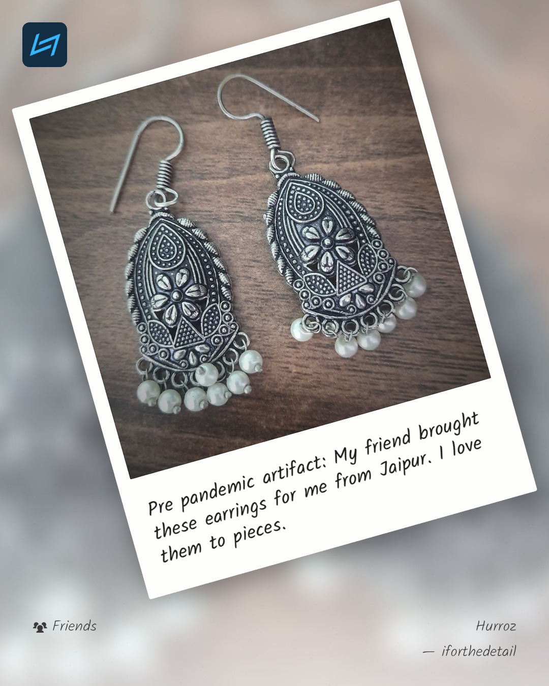 Pre pandemic artifact: My friend brought these earrings for me from Jaipur. I love them to pieces.