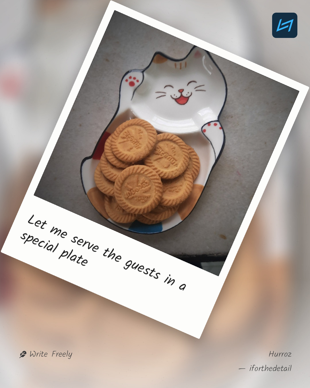 Let me serve the guests in a special plate