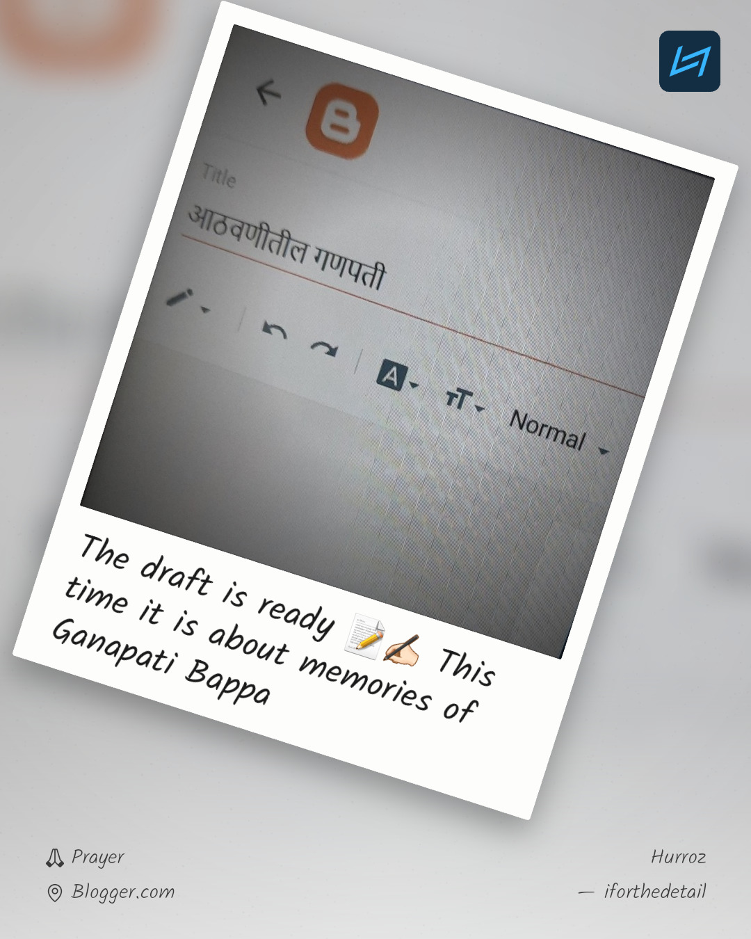 The draft is ready 📝✍🏻 This time it is about memories of Ganapati Bappa