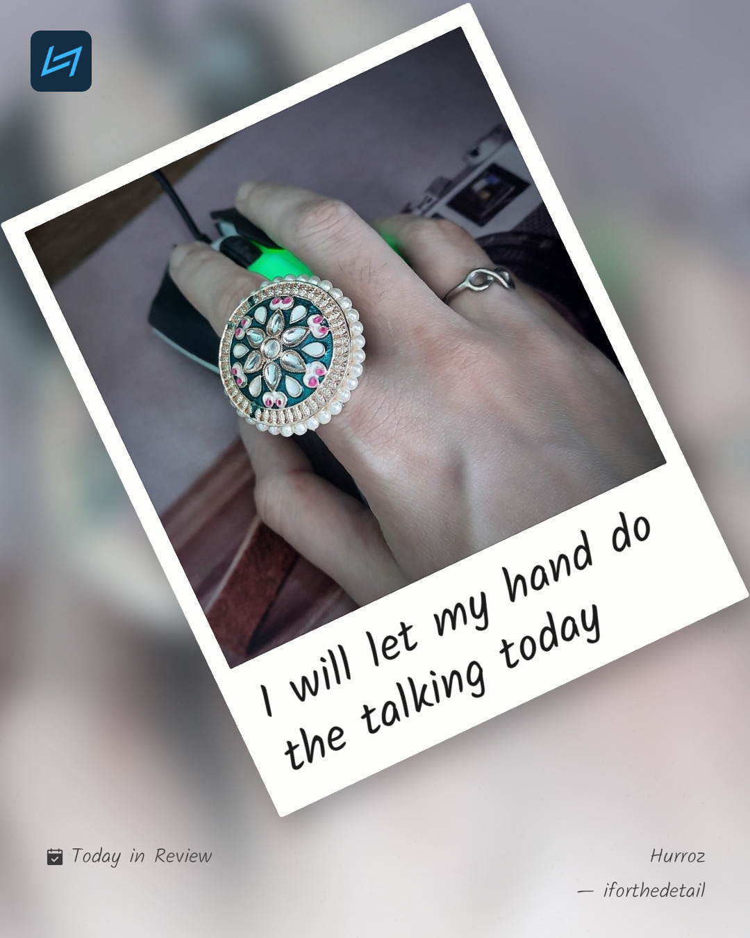 I will let my hand do the talking today