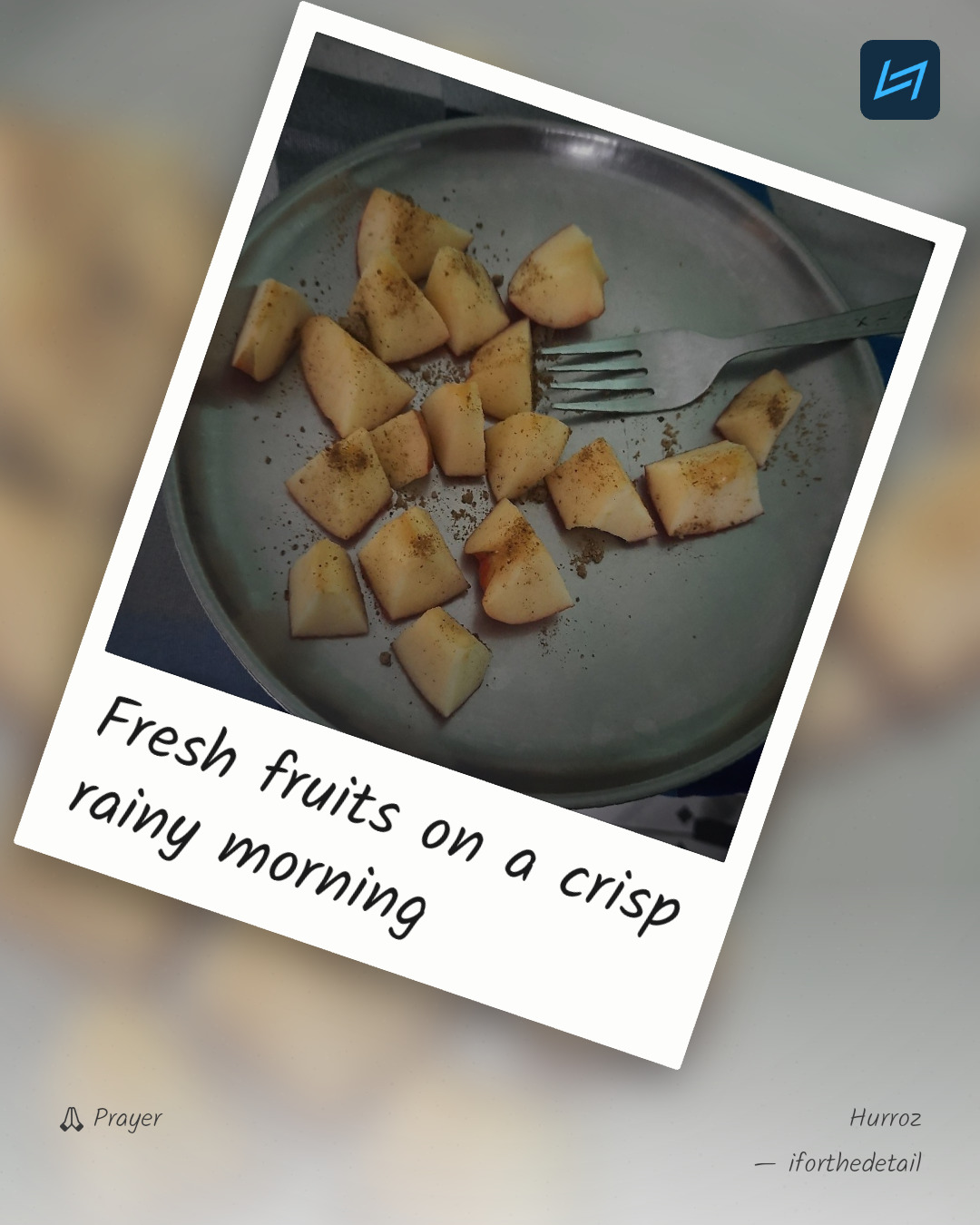 Fresh fruits on a crisp rainy morning