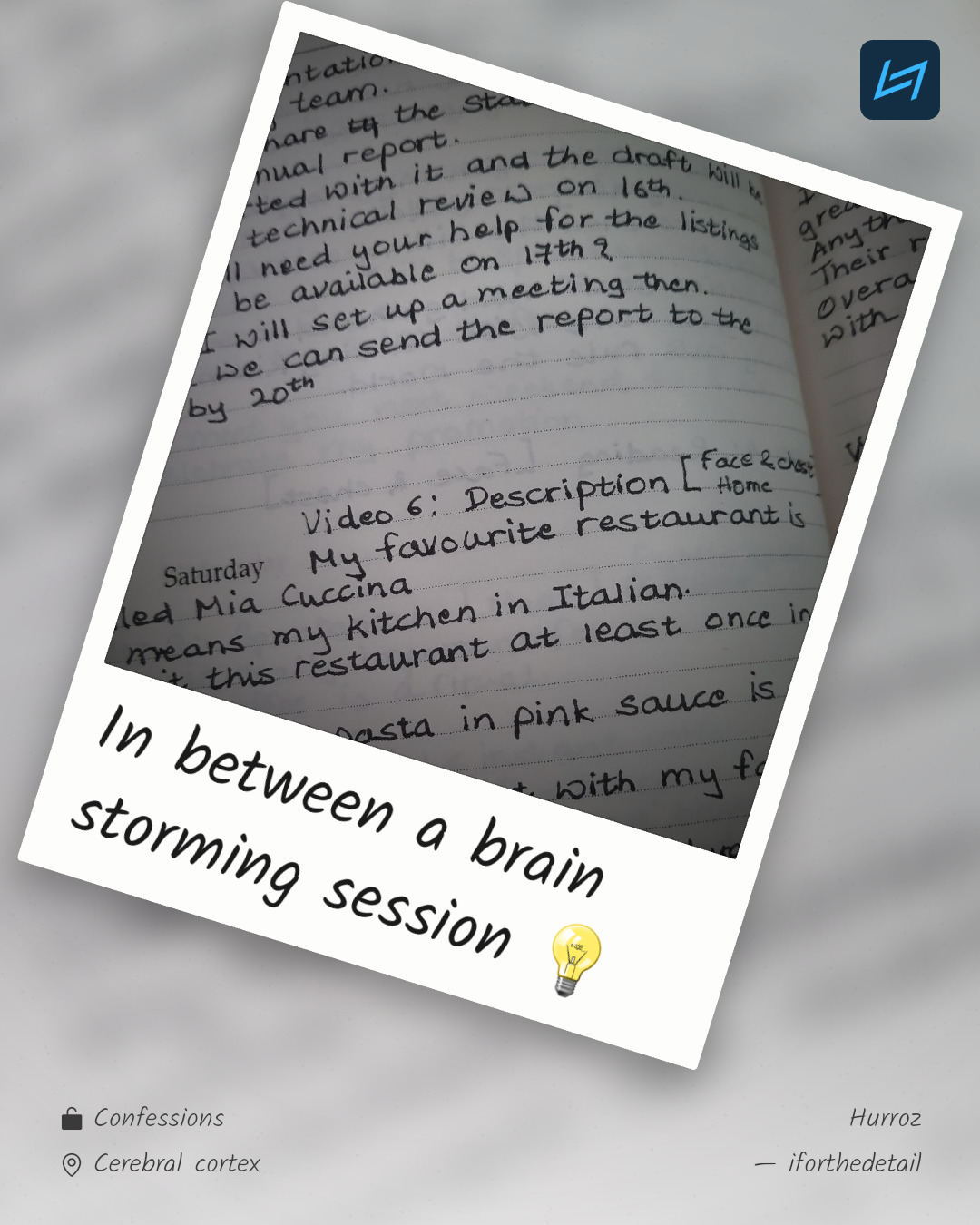 In between a brain storming session 💡