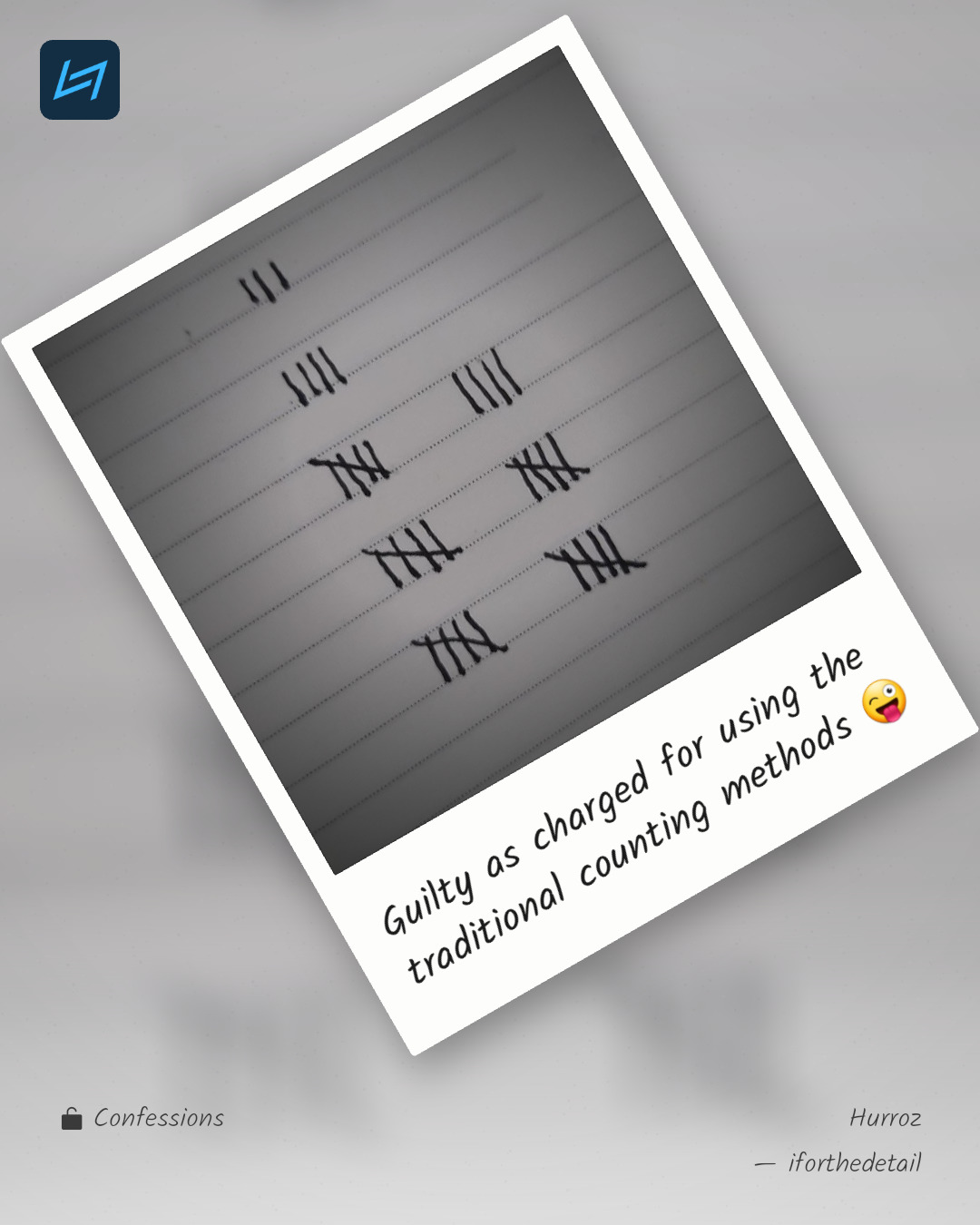 Guilty as charged for using the traditional counting methods 😜