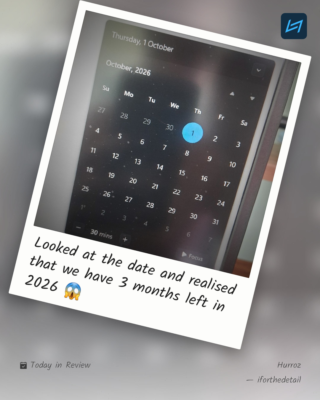 Looked at the date and realised that we have 3 months left in 2026 😱