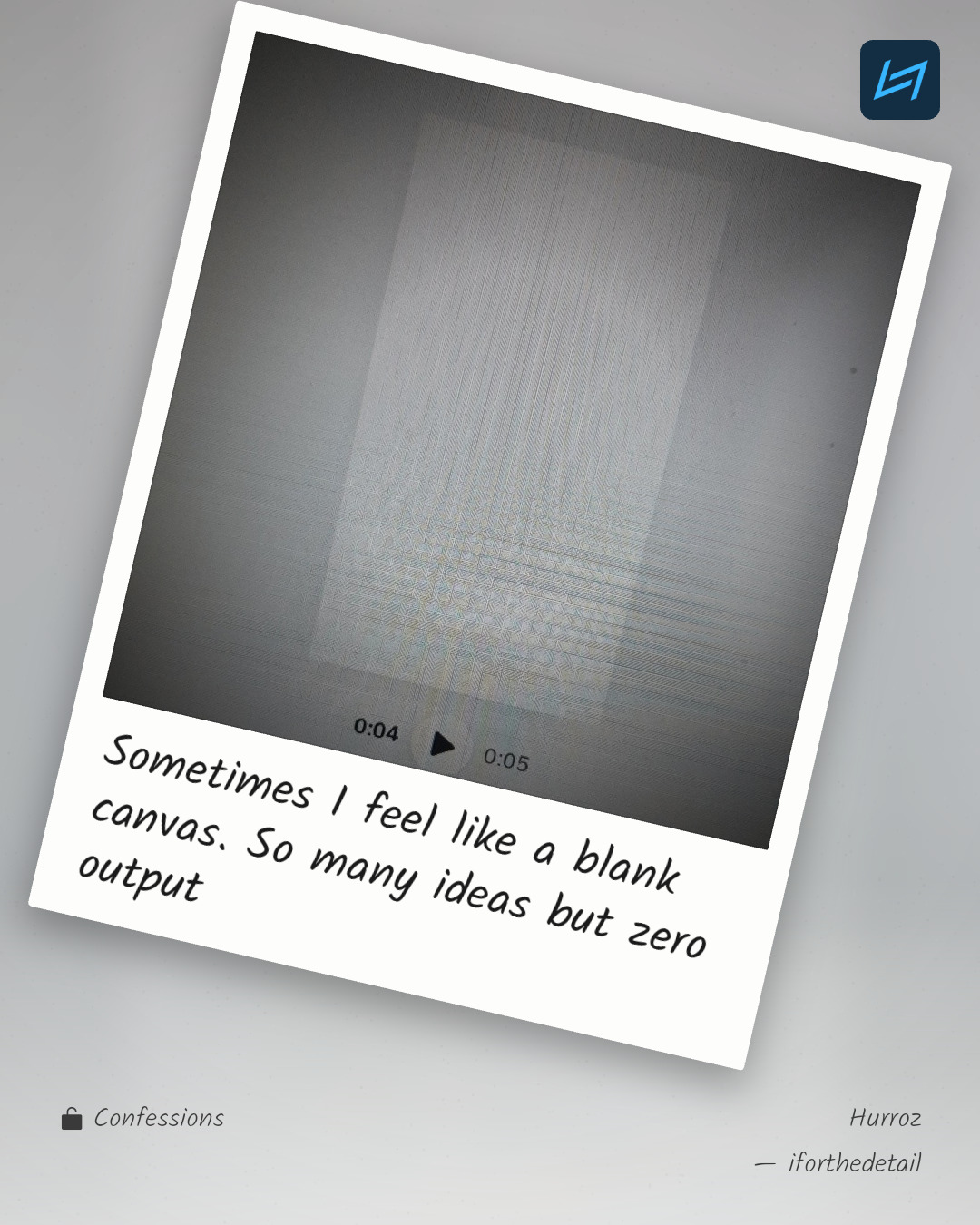 Sometimes I feel like a blank canvas. So many ideas but zero output